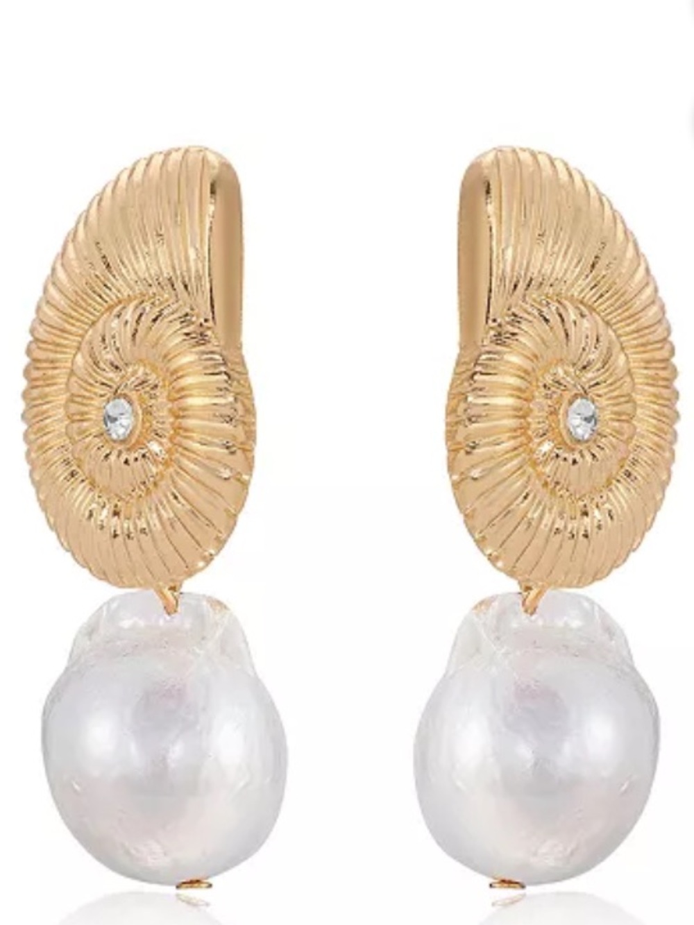 ETTIKA
Swirled Shell Freshwater Cultivated Pearl Statement Earrings